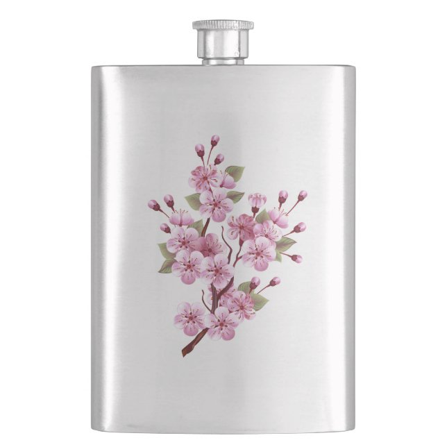 Cantil Sakura rosa no fundo da pintura (Frente)