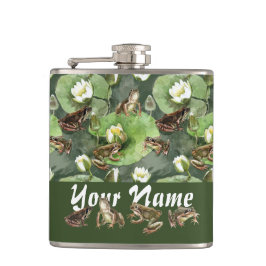 Cantil Sapo verde e lírios brancos