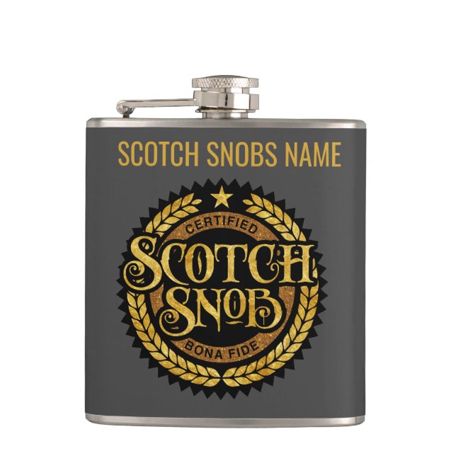 Cantil Scotch Snob - bebedor de uísque engraçado (Frente)