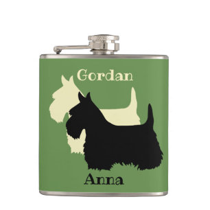 Cantil Scottish Terrier black/white silhuhout/names