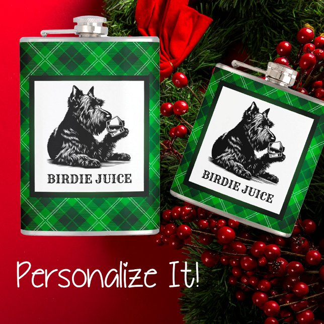 Cantil Scotty Dog Personalizado e Tartan Birdie Juice (Criador carregado)