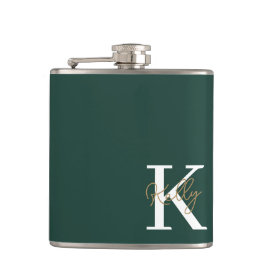 Cantil Script de Monograma Verde Moderno Emerald