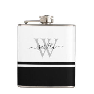 Cantil Script Moderna Monogramada Preto Branco