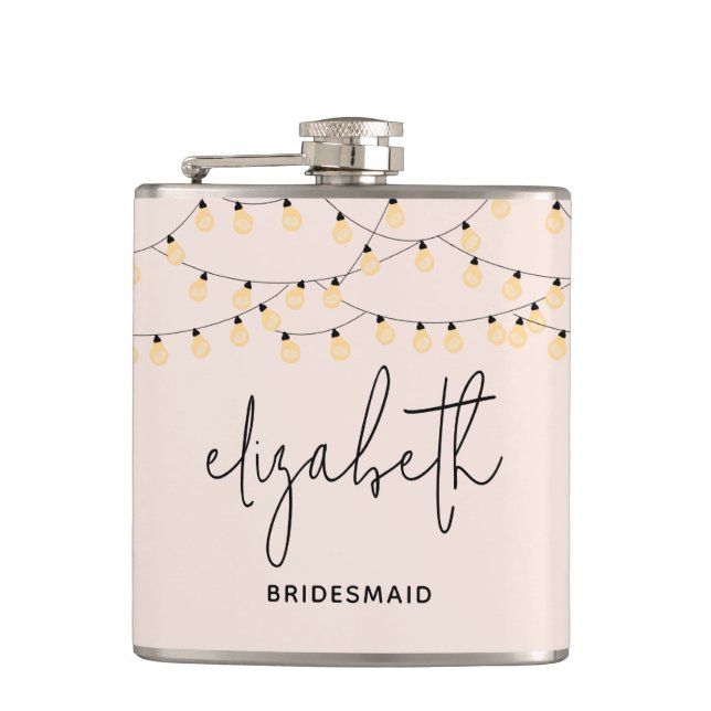 Cantil Script Moderno do Bridesmaid Blush Pink (Frente)