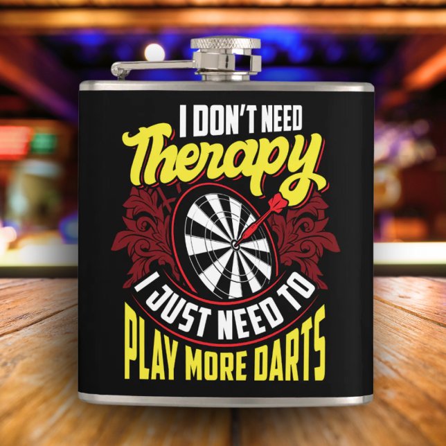 Cantil Sem Terapia Apenas Mais Darts Flask 6 oz. (Criador carregado)