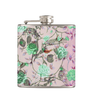 Cantil Senhora legal Grunge Crânio e cerceta & floral