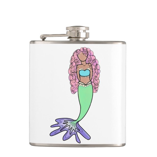 Cantil sereia arco-íris rosa azul roxo verde preto encara (Frente)