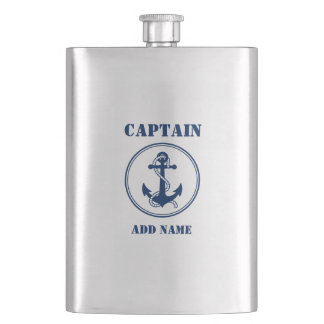 Cantil Seu Nome Capitão Flask Anchor & Rope