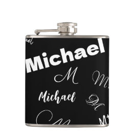 Cantil Seu nome e padrão personalizado de monograma preto