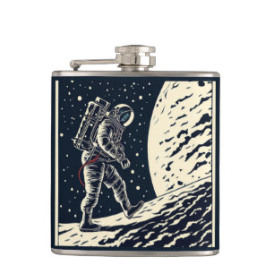 Cantil SF - Astronauta no Spacewalk Woodcut 1
