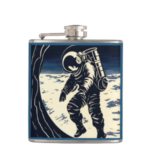 Cantil SF - Astronauta no Spacewalk Woodcut 3