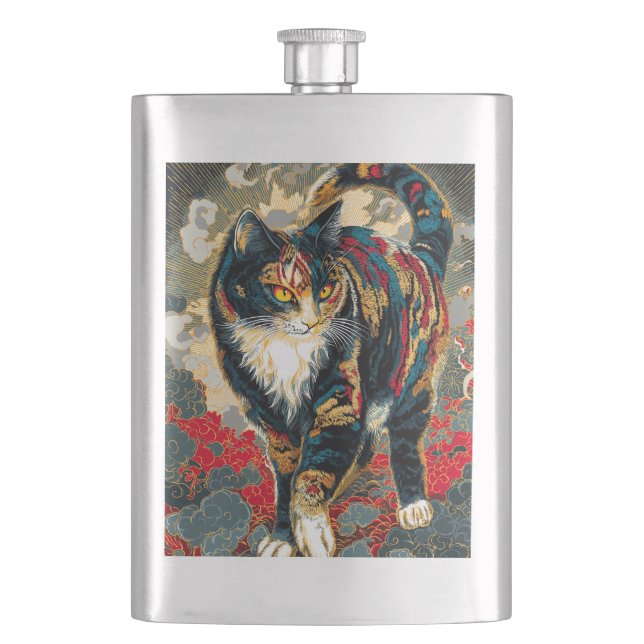 Cantil Sharaku Style Kabuki Lucky Cat (Frente)