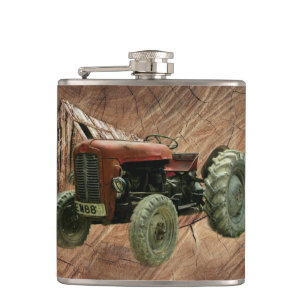 Cantil Shed De Tambor Russo Do Trator Vermelho Vintage