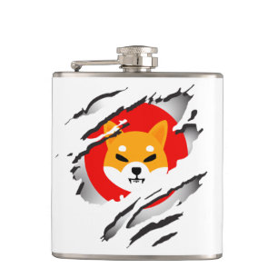 Cantil Shiba Inu Imagem Rasgada e Logo Flask