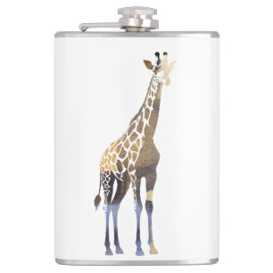 Cantil Silhueta de Ilustração Natural da Giraffe Wildlife