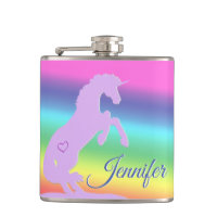 Silhueta lavanda Unicorn (arco-íris/personalizar)
