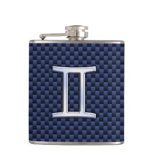 Cantil Silver Gemini - Sinal de Zodíaco Impressão de Fi