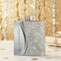 Silver Sparkle Glam Bling Personalizado Metal