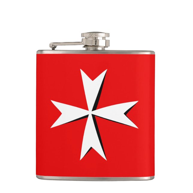 Cantil Símbolo de moda da Cruz Maltesa Branca e Malta (Frente)