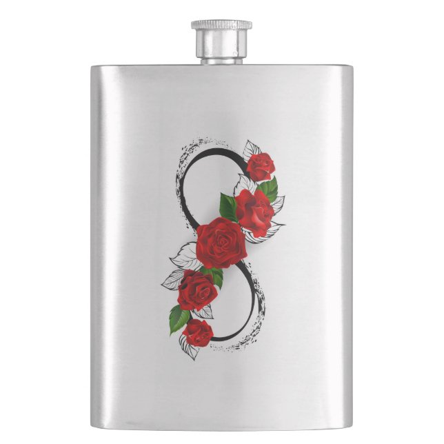 Cantil Símbolo Infinity com Rosa vermelha (Frente)