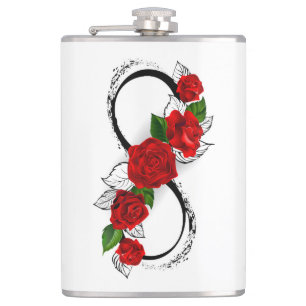 Cantil Símbolo Infinity com Rosa vermelha