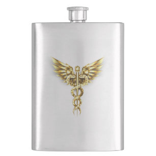 Cantil Símbolo Poligonal Dourado Caduceus