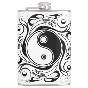 Cantil Símbolo Yin & Yang Preto e Branco Estilo Tatuagem