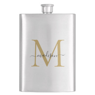 Cantil Simples Faux Dourado Monograma Nome do Script Girl