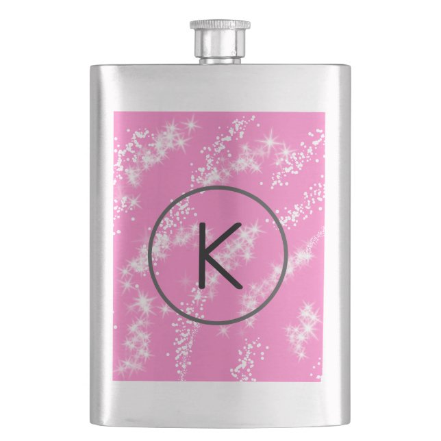 Cantil simples monograma branco, mínimo, cor-de-rosa, águ (Frente)
