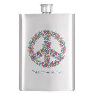 Cantil Sinal de Paz de Flor de Texto Personalizado