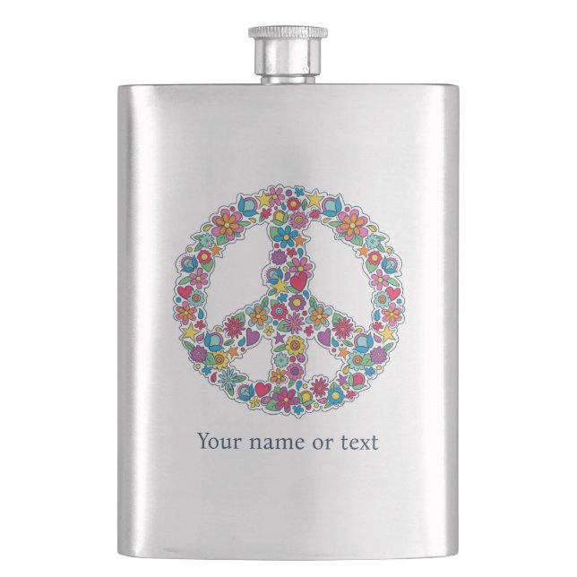 Cantil Sinal de Paz de Flor de Texto Personalizado (Frente)