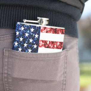 Cantil Sinalizador americano vermelho e azul brilha