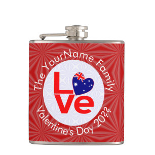 Cantil Sinalizador australiano Red Letters LOVE Flag Pers