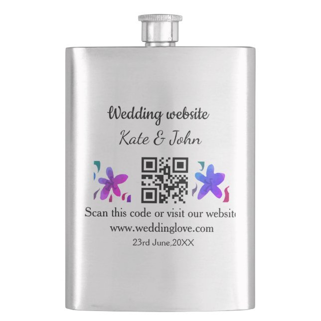 Cantil Site de casamento mínimo simples Q R código adicio (Frente)