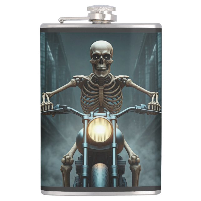 Cantil Skeleton Dirigindo Uma Moto (Frente)