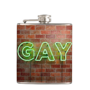 Cantil SlipperyJoe's artístico neon verde Gay Sinal gay 