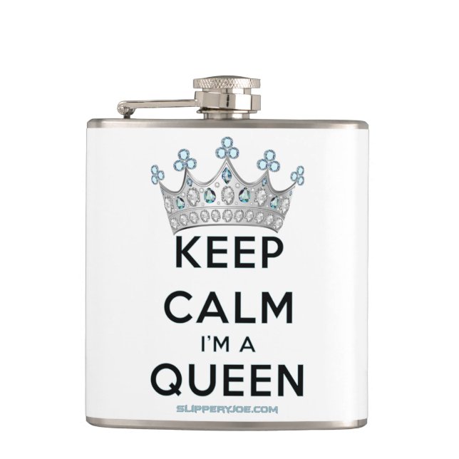 Cantil SlipperyJoe's rainha keep calm coroa de prata poli (Frente)