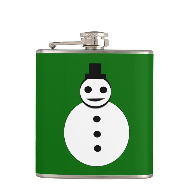 Cantil Snowman Flask de Natal Sorrindo (Frente)