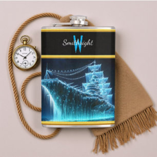 Cantil Soberano Fantasma Glows no Oceano Noturno