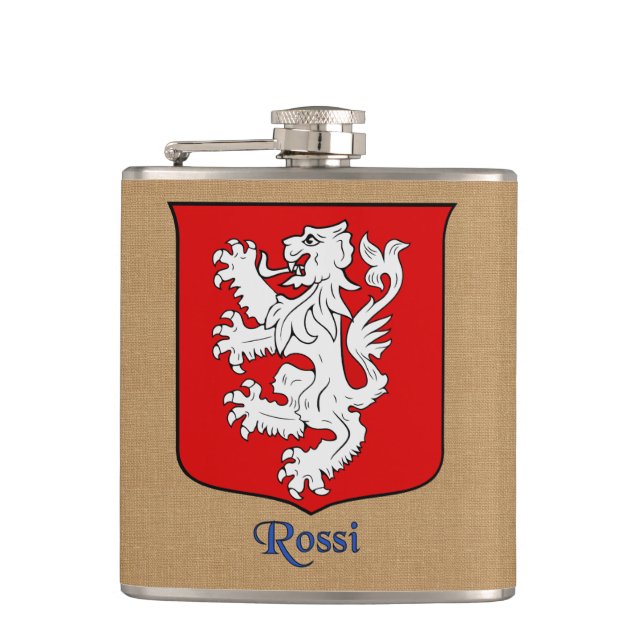 Cantil Sobrenome Italiano Rossi Heraldic Shield (Frente)