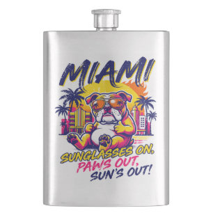 Cantil Sol Miami Flórida Vibrações de Praia Bulldog Retro