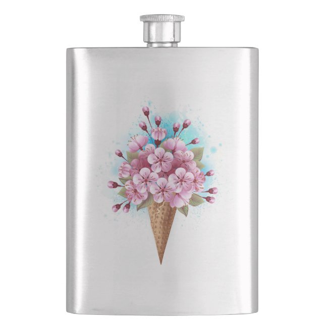 Cantil Sorvete Waffle Rosa Sakura Cone (Frente)