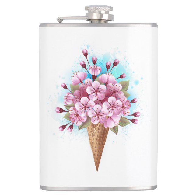 Cantil Sorvete Waffle Rosa Sakura Cone (Frente)