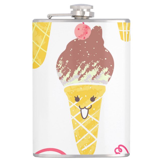 Cantil Sorvetes Kawaii, um padrão bonito e perfeito. (Frente)