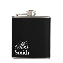 Cantil Sra Nome Personalizado Branco Preto
