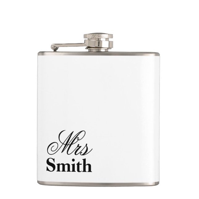 Cantil Sra Nome Personalizado Branco Preto (Frente)