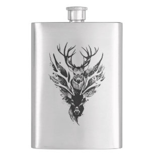 Cantil Stag Deer Wild Animal Nature Ilustração Arte Tatt