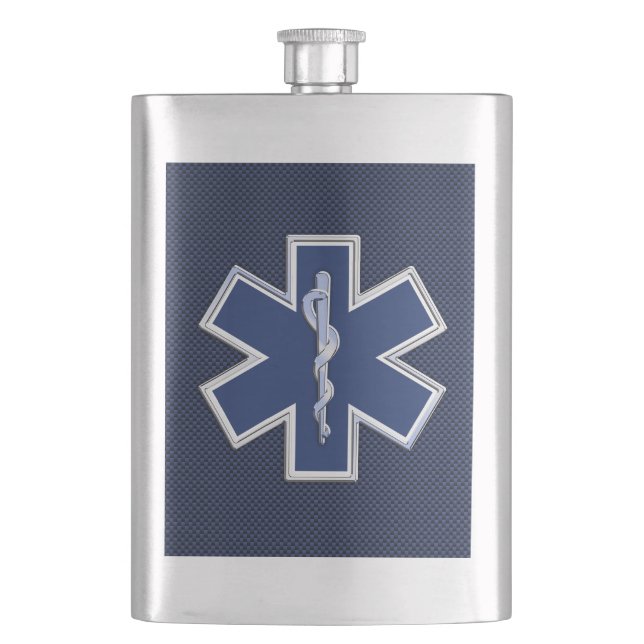 Cantil Star of Life Paramedic EMS on Blue Carbon Fiber (Frente)