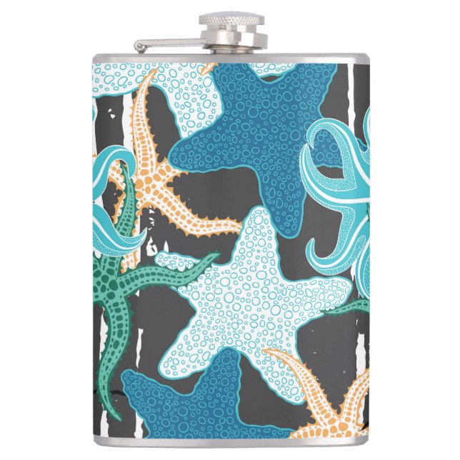Cantil Starfish Vintage: Fundo Escuro Striped. (Frente)