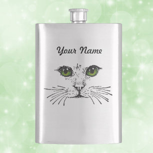 Cantil Suiças dos olhos verdes da cara do gato